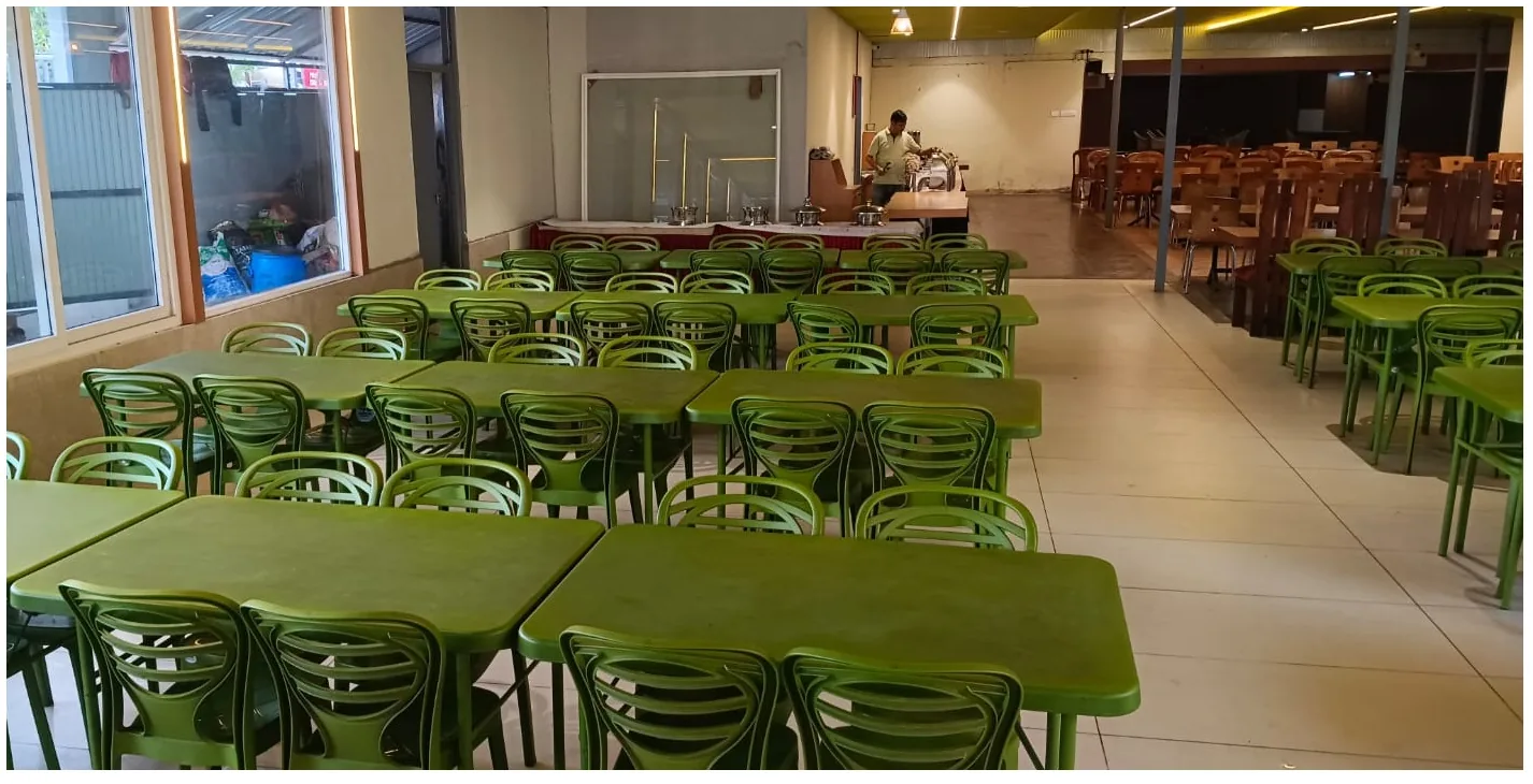 Dining area at Hotel Sri Balaji